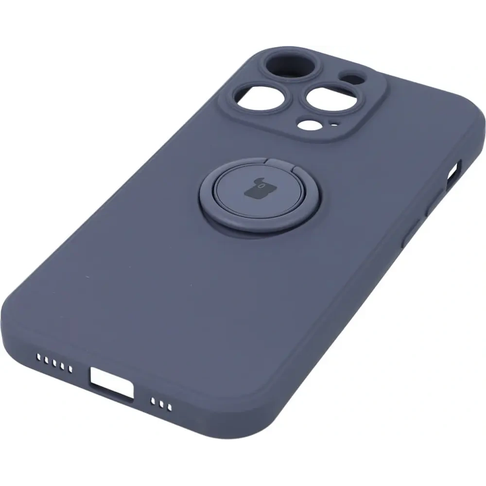 Etui Bizon Case Silicone Ring Sq do Apple iPhone 14 Pro szare