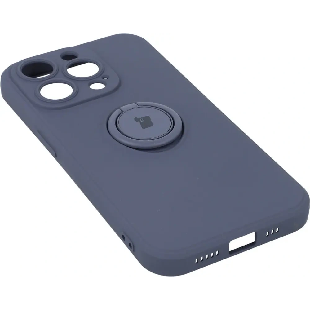 Etui Bizon Case Silicone Ring Sq do Apple iPhone 14 Pro szare