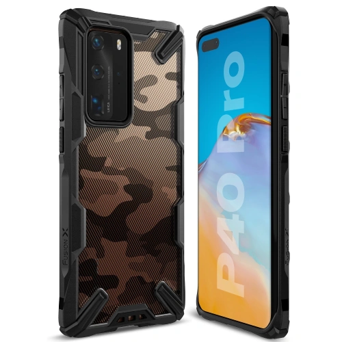 Kup Etui Ringke Fusion-X Huawei P40 Pro Camo (Moro) Black - RGK1147MOB - {ean13} - Sklep Home Screen