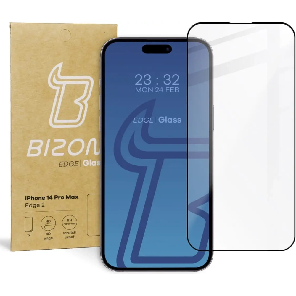 Szkło hartowane Bizon Glass Edge 2 do Apple iPhone 14 Pro Max czarne