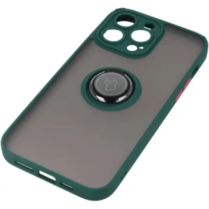 Kup Etui z uchwytem na palec Bizon Case Hybrid Ring do Apple iPhone 14 Pro Max zakouřené s tmavě zeleným rámečkem - BIZ256 - {ean13} - Sklep Home Screen
