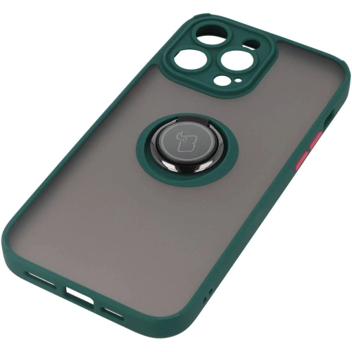 Kup Etui z uchwytem na palec Bizon Case Hybrid Ring do Apple iPhone 14 Pro Max zakouřené s tmavě zeleným rámečkem - BIZ256 - {ean13} - Sklep Home Screen