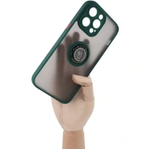 Kup Etui z uchwytem na palec Bizon Case Hybrid Ring do Apple iPhone 14 Pro Max zakouřené s tmavě zeleným rámečkem - BIZ256 - {ean13} - Sklep Home Screen