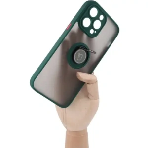 Kup Etui z uchwytem na palec Bizon Case Hybrid Ring do Apple iPhone 14 Pro Max zakouřené s tmavě zeleným rámečkem - BIZ256 - {ean13} - Sklep Home Screen