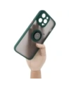 Kup Etui z uchwytem na palec Bizon Case Hybrid Ring do Apple iPhone 14 Pro Max zakouřené s tmavě zeleným rámečkem - BIZ256 - {ean13} - Sklep Home Screen