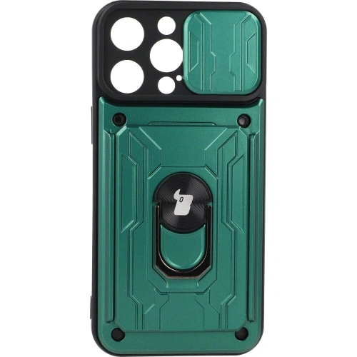 Kup Etui Bizon Case Camshield Card Slot Ring do Apple iPhone 14 Pro Max zelené - BIZ257 - {ean13} - Sklep Home Screen
