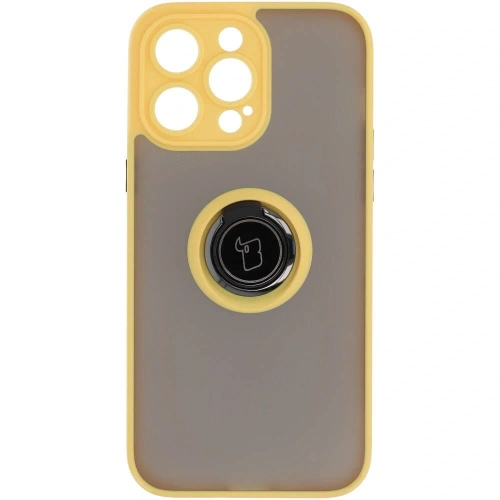 Kup Bizon Case Hybrid Ring Apple iPhone 14 Pro Max fumuriu cu un cadru galben - BIZ260 - {ean13} - Sklep Home Screen