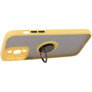 Kup Etui z uchwytem na palec Bizon Case Hybrid Ring do Apple iPhone 14 Pro Max kouřové s žlutým rámem - BIZ260 - {ean13} - Sklep Home Screen