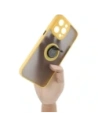 Kup Etui z uchwytem na palec Bizon Case Hybrid Ring do Apple iPhone 14 Pro Max przydymione z żółtą ramką - BIZ260 - {ean13} - Sklep Home Screen