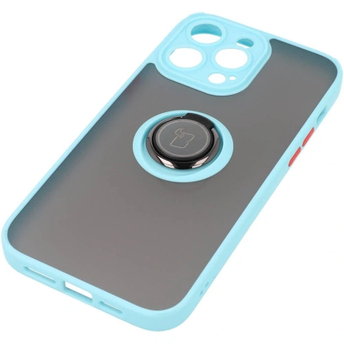 Kup Bizon Case Hybrid Ring Apple iPhone 14 Pro Max fumurii cu un cadru de culoare albastru deschis - BIZ261 - {ean13} - Sklep Home Screen