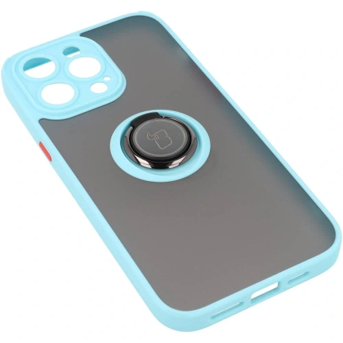 Kup Bizon Case Hybrid Ring Apple iPhone 14 Pro Max fumurii cu un cadru de culoare albastru deschis - BIZ261 - {ean13} - Sklep Home Screen