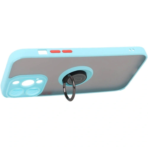 Buy Bizon Case Hybrid Ring Apple iPhone 14 Pro Max smoky with a light blue frame - BIZ261 - {ean13} - Home Screen Store Europe