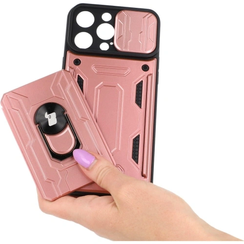 Kup Bizon Case Camshield Kártyahely Gyűrű Apple iPhone 14 Pro Max világos rózsaszín - BIZ263 - {ean13} - Sklep Home Screen