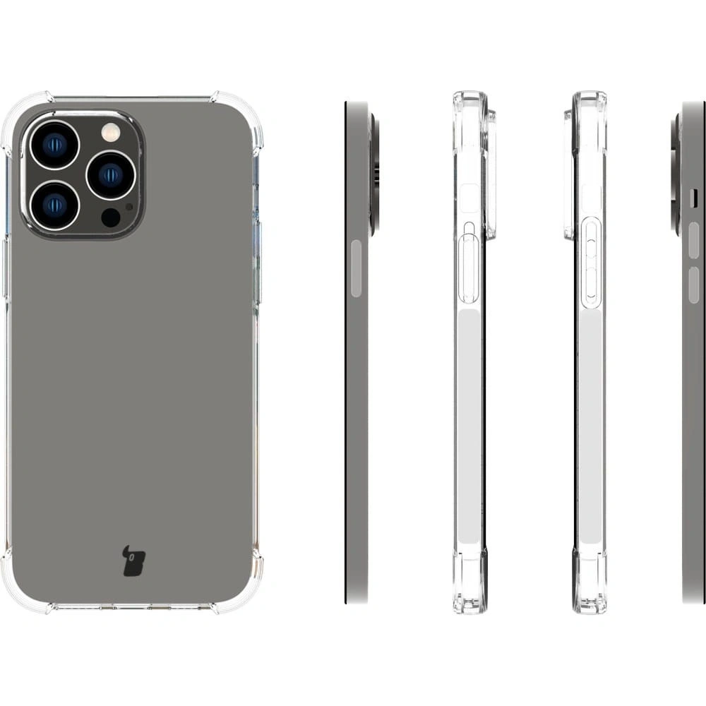 Etui + 2x szkło na ekran + obiektyw Bizon Case Clear Pack do Apple iPhone 14 Pro Max przezroczyste