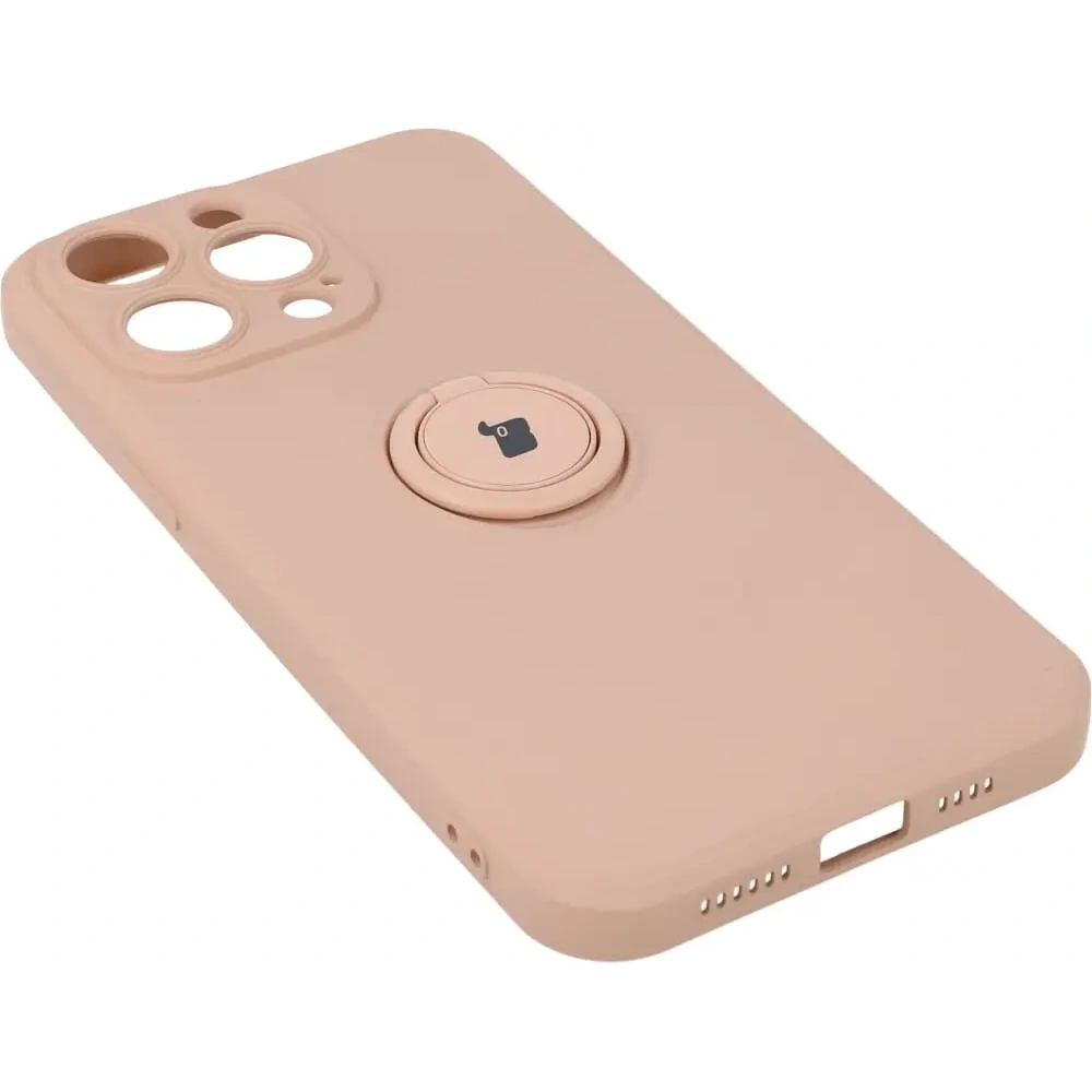 Etui Bizon Case Silicone Ring Sq do Apple iPhone 14 Pro Max jasnoróżowe