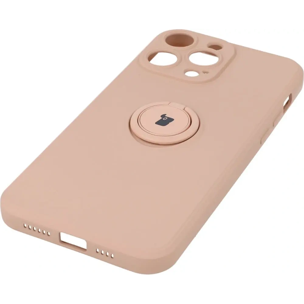 Etui Bizon Case Silicone Ring Sq do Apple iPhone 14 Pro Max jasnoróżowe
