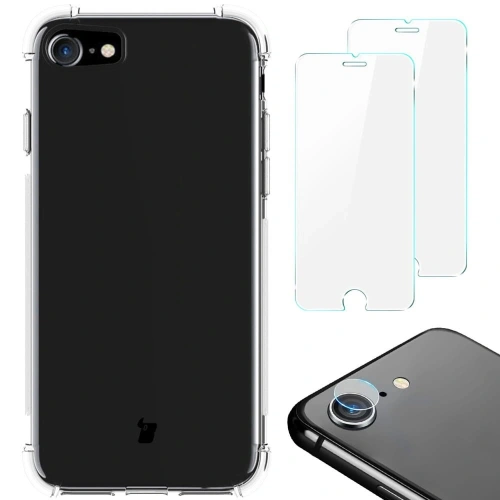 Buy Bizon Case Clear Pack case + 2x screen glass + lens glass Apple iPhone SE 2022/2020 8/7 clear - BIZ276 - {ean13} - Home Screen Store Europe