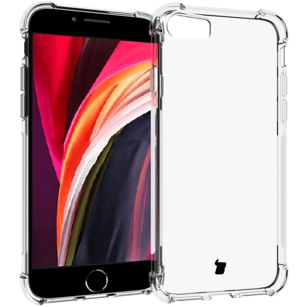Etui + 2x szkło na ekran + obiektyw Bizon Case Clear Pack do Apple iPhone SE 2022/2020 8/7 przezroczyste