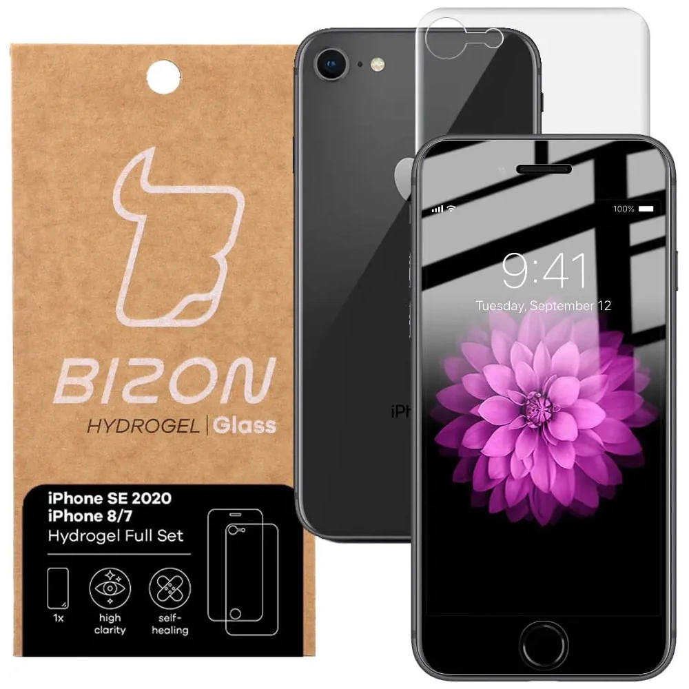 Folia hydrożelowa na tył i przód Bizon Glass Hydrogel Apple iPhone SE 2022/2020/ 8/ 7