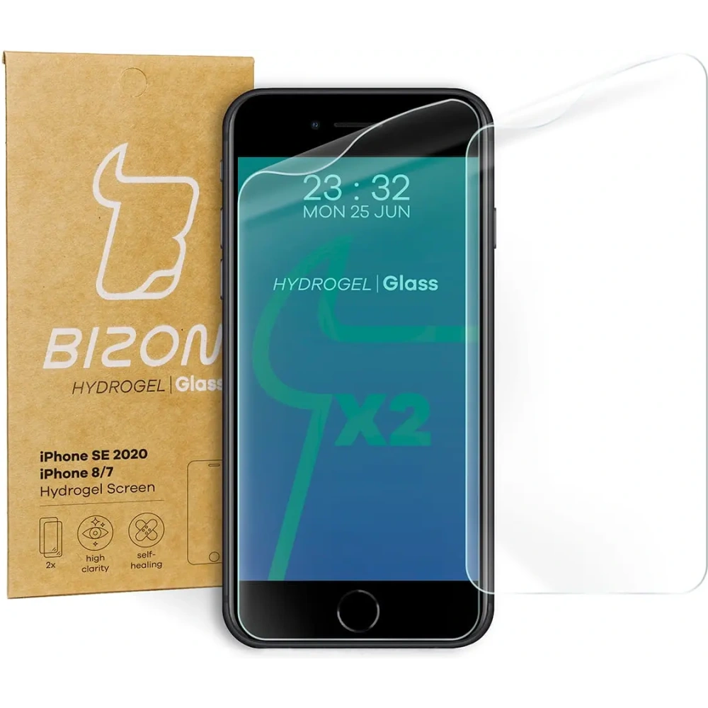 Folia hydrożelowa na ekran Bizon Glass Hydrogel Apple iPhone SE 2022/2020/ 8/ 7 [2 PACK]