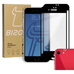Buy Bizon Glass Edge tempered glass - [2 PACK] + lens protection Apple iPhone SE 2022/2020 8/7 black - BIZ281 - {ean13} - Home Screen Store Europe