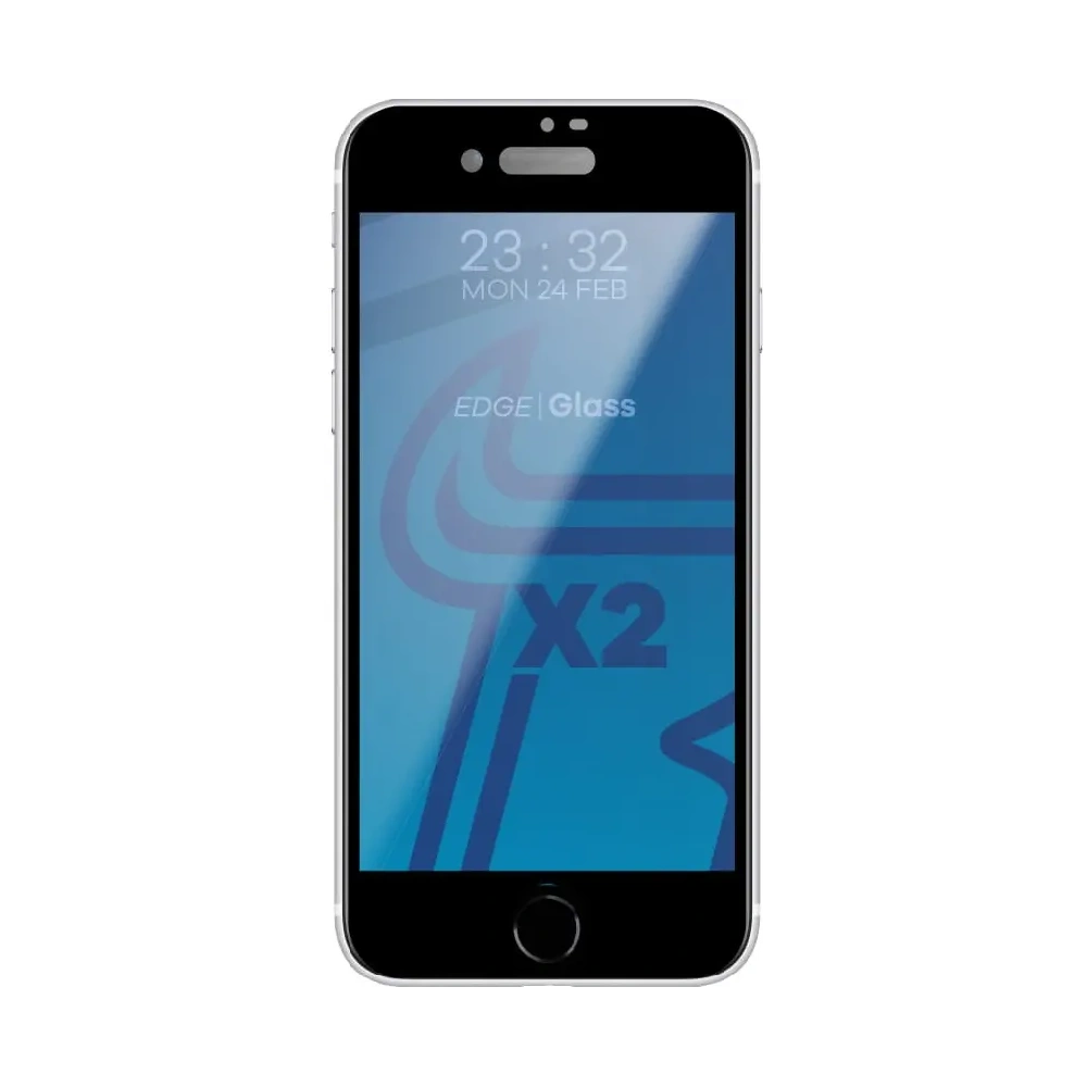 Szkło hartowane Bizon Glass Edge - [2 PACK] + ochrona na obiektyw Apple iPhone SE 2022/2020 8/7 czarne
