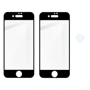 Kup Bizon Glass Edge gehärtetes Glas - [2 PACK] + Linsenschutz Apple iPhone SE 2022/2020 8/7 schwarz - BIZ281 - {ean13} - Sklep Home Screen