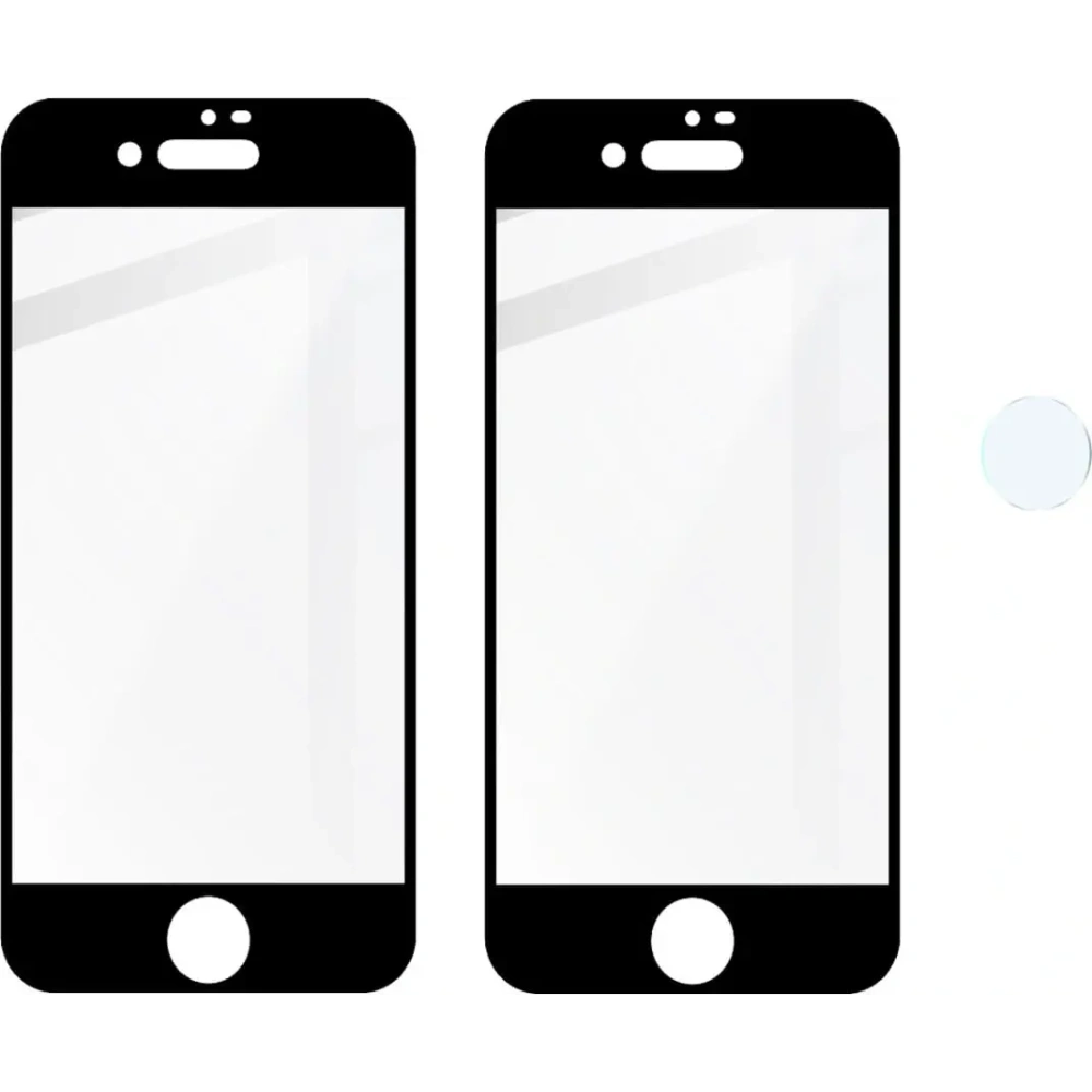 Szkło hartowane Bizon Glass Edge - [2 PACK] + ochrona na obiektyw Apple iPhone SE 2022/2020 8/7 czarne