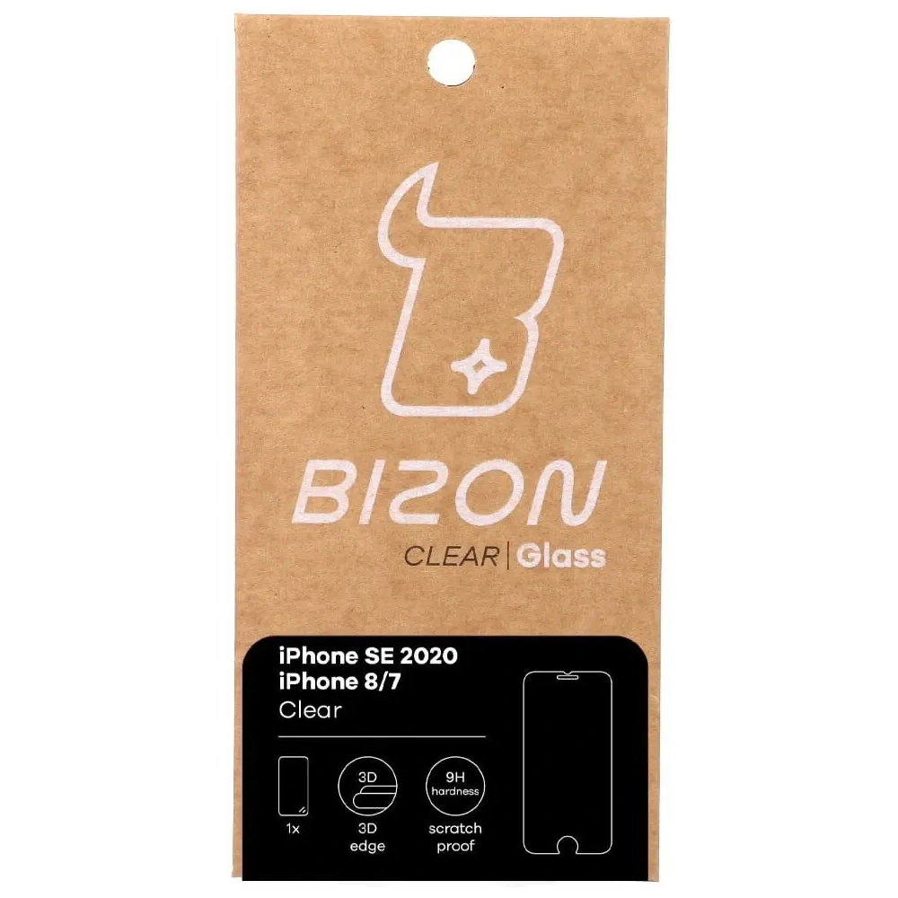 Szkło hartowane Bizon Glass Clear do Apple iPhone SE 2022 / 2020 / 8 / 7