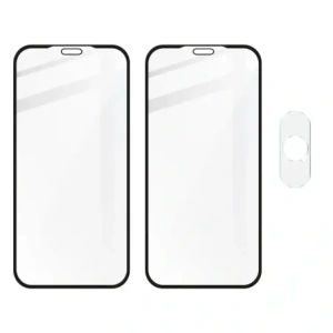 Kup Bizon Glass Edge gehärtetes Glas - [2 PACK] + Linsenschutz Apple iPhone Xs / X schwarz - BIZ283 - {ean13} - Sklep Home Screen