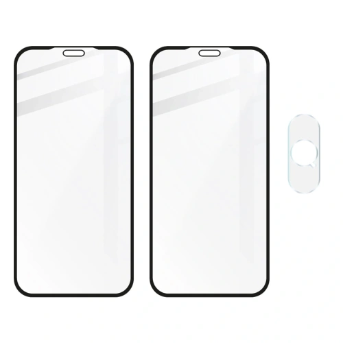 Kup Tvrdé sklo Bizon Glass Edge - [2 PACK] + ochrana na objektiv Apple iPhone Xs / X černé - BIZ283 - {ean13} - Sklep Home Screen