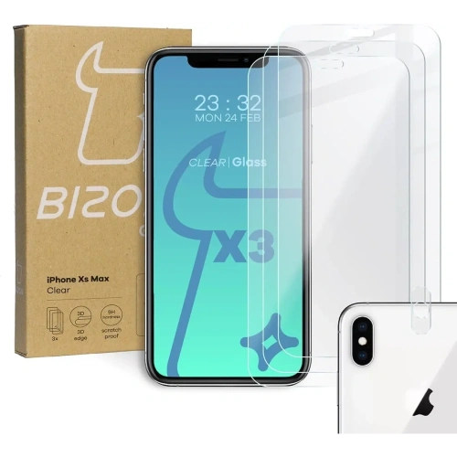 Kup Bizon Glass Sticlă securizată transparentă - 3 buc. + sticlă pentru lentilă Apple iPhone Xs Max - BIZ288 - {ean13} - Sklep Home Screen