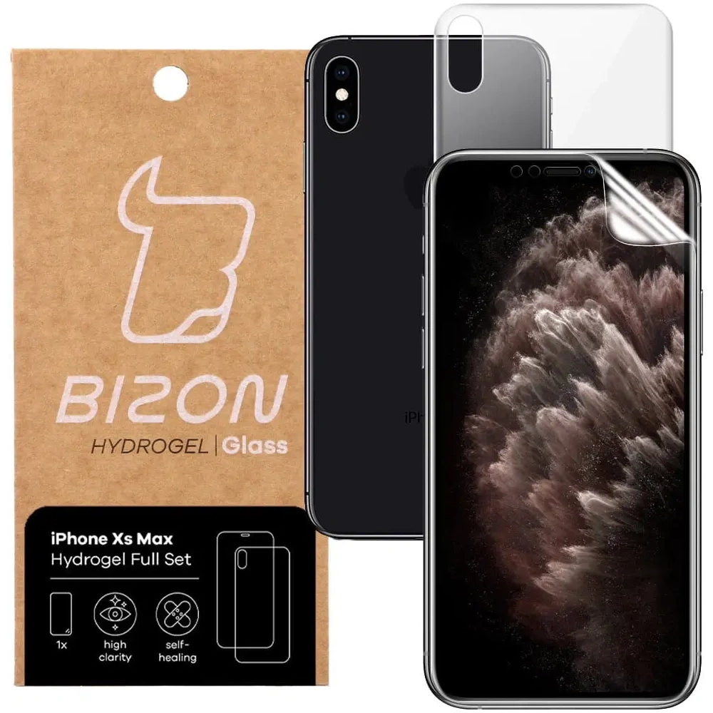 Folia hydrożelowa na tył i przód Bizon Glass Hydrogel Apple iPhone Xs Max
