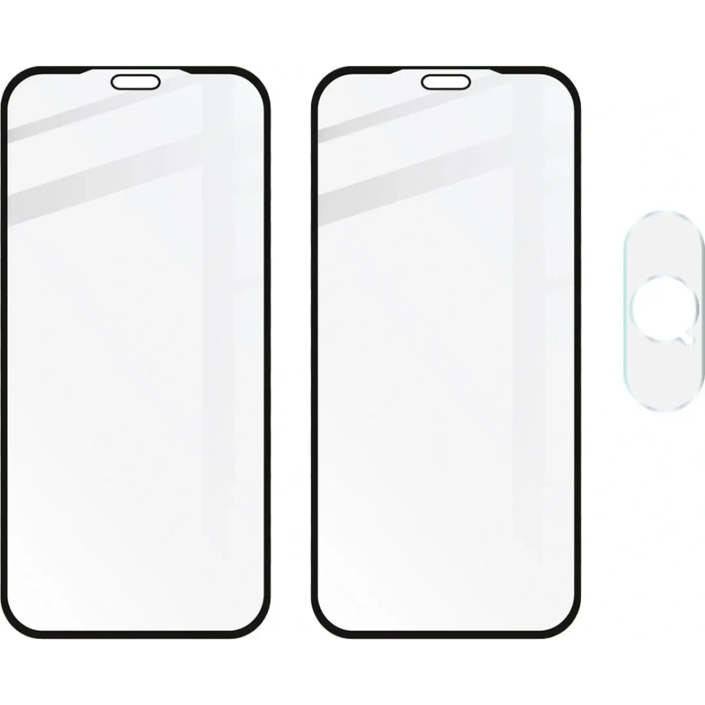 Szkło hartowane Bizon Glass Edge CF - [2 PACK] + ochrona na obiektyw Apple iPhone Xs Max czarne