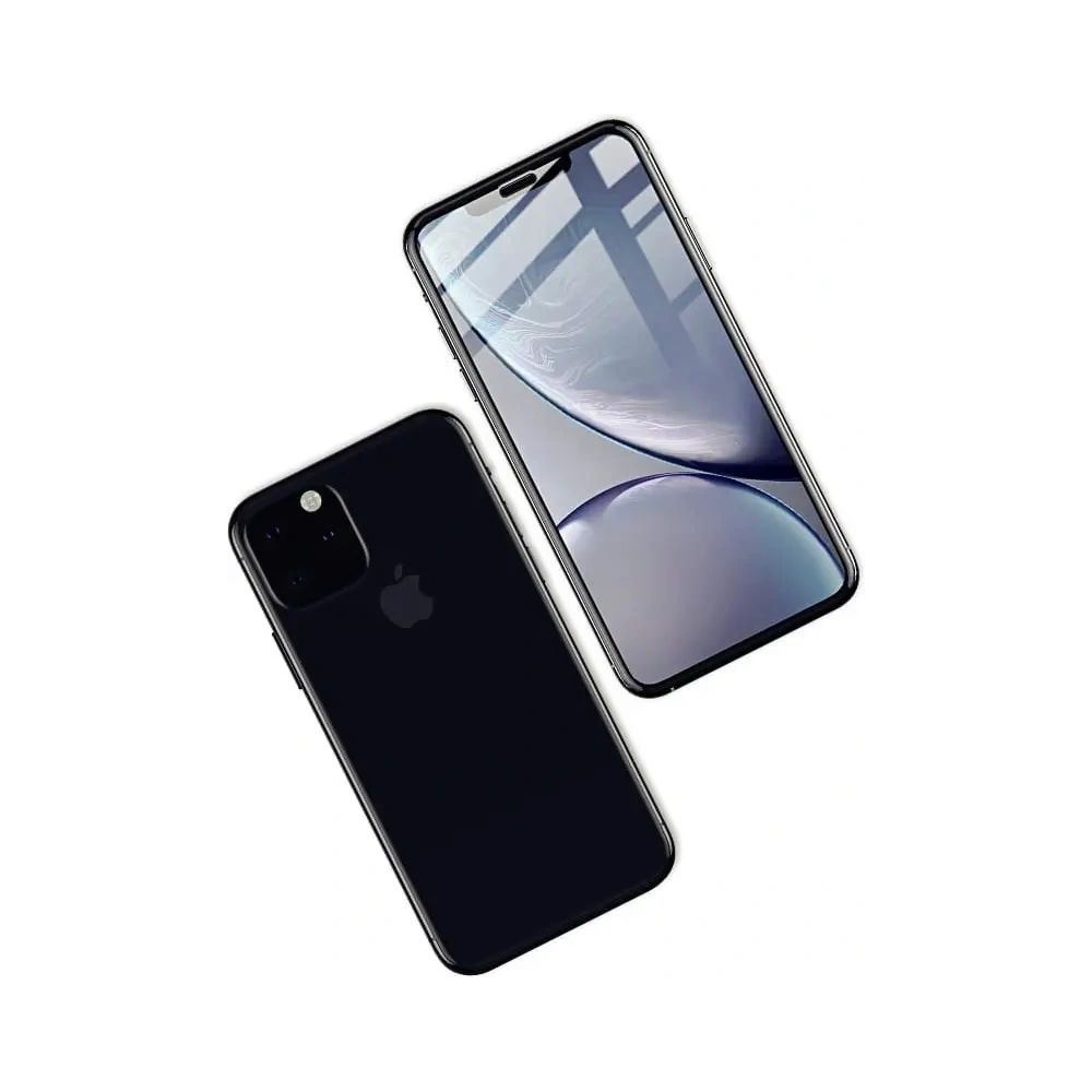 Szkło hartowane Bizon Glass Edge CF - [2 PACK] + ochrona na obiektyw Apple iPhone Xs Max czarne