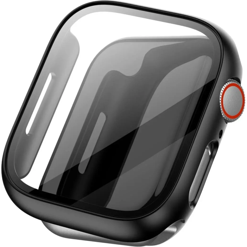 Etui ze szkłem Bizon Case Case + Glass Set Apple Watch 8/7 41mm czarne