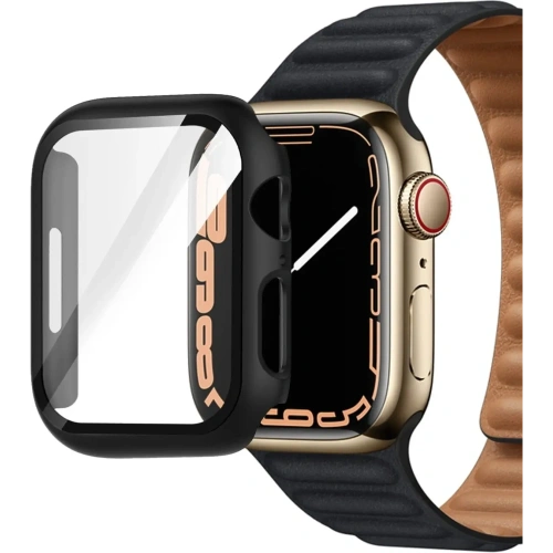 Kup Bizon Case Case + Glass Set Apple Watch 8/7 41mm schwarz - BIZ293 - {ean13} - Sklep Home Screen