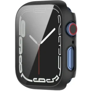 Kup Bizon Case Case + Glass Set Apple Watch 8/7 41mm schwarz - BIZ293 - {ean13} - Sklep Home Screen