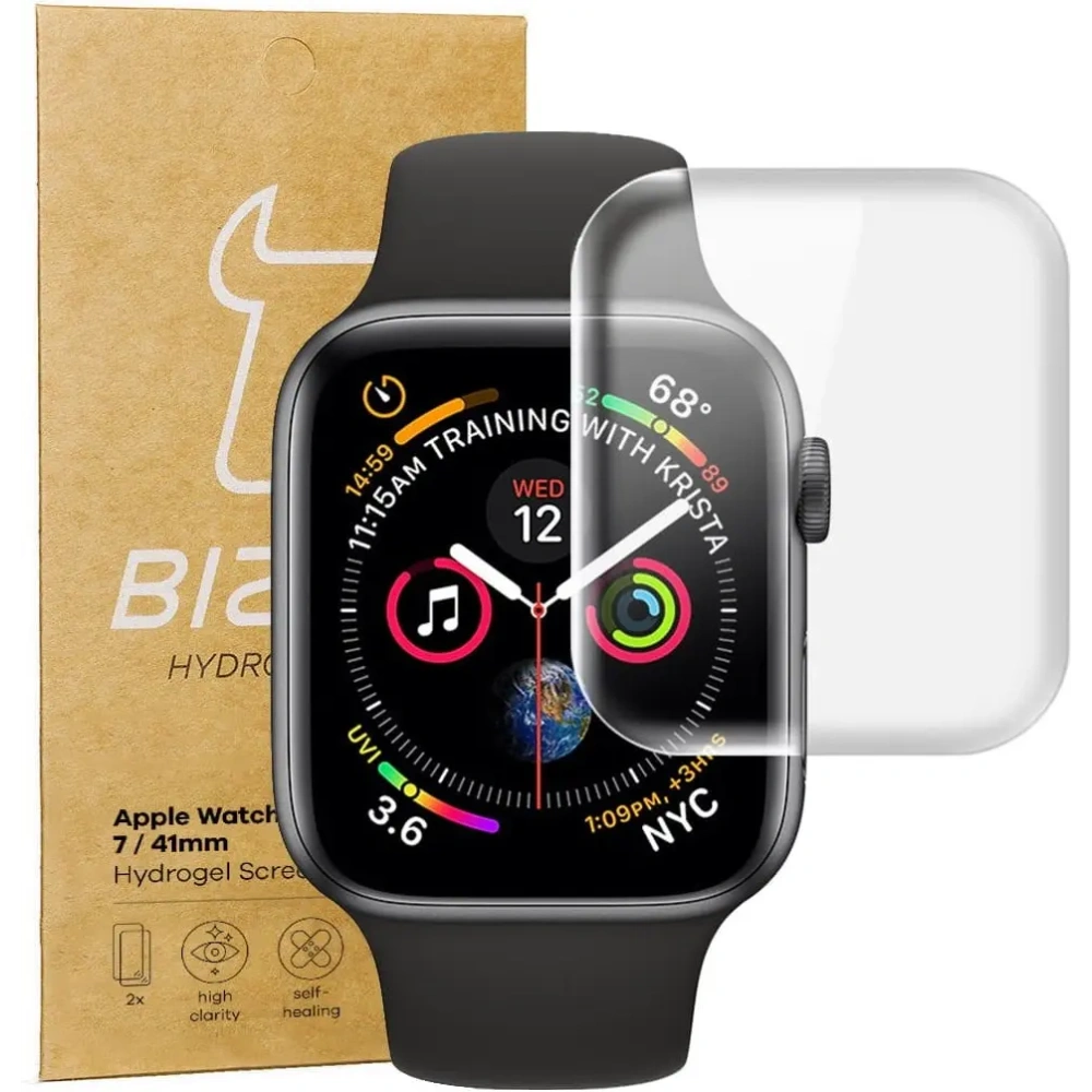 Folia hydrożelowa na ekran Bizon Glass Hydrogel v2 Apple Watch 8/7 41mm [2 PACK]