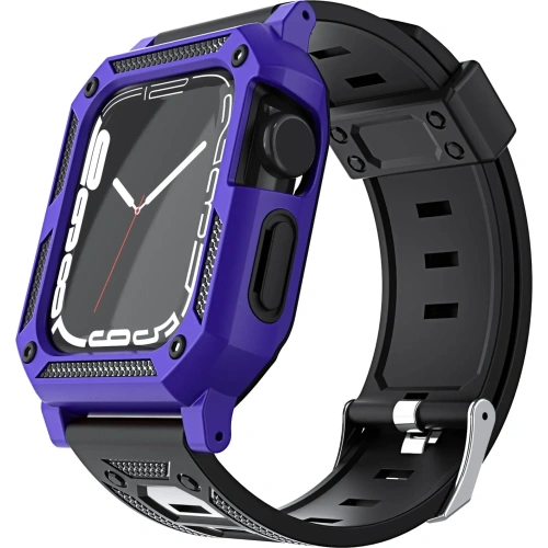 Kup Etui z paskiem Bizon Strap + Case Watch Armor do Apple Watch 40 / 41mm fioletowe - BIZ295 - {ean13} - Sklep Home Screen
