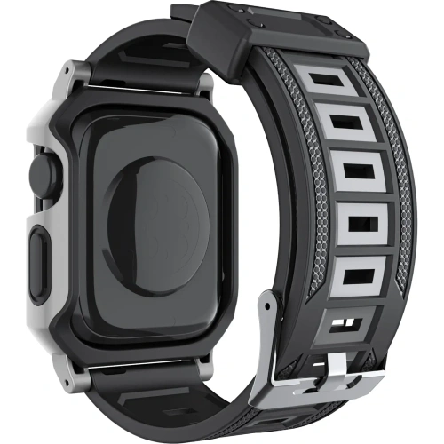 Kup Etui z paskiem Bizon Strap + Case Watch Armor do Apple Watch 40 / 41mm srebrne - BIZ296 - {ean13} - Sklep Home Screen