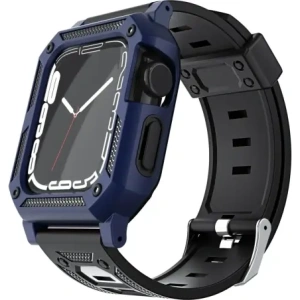 Kup Etui z paskiem Bizon Strap + Case Watch Armor do Apple Watch 40 / 41mm granatowe - BIZ297 - {ean13} - Sklep Home Screen