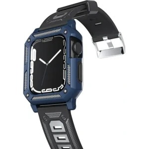 Kup Etui z paskiem Bizon Strap + Case Watch Armor do Apple Watch 40 / 41mm granatowe - BIZ297 - {ean13} - Sklep Home Screen
