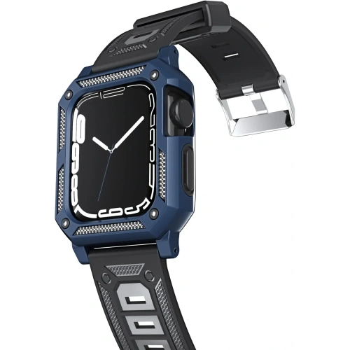 Kup Etui z paskiem Bizon Strap + Case Watch Armor do Apple Watch 40 / 41mm granatowe - BIZ297 - {ean13} - Sklep Home Screen