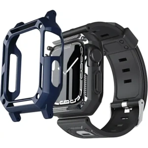 Kup Etui z paskiem Bizon Strap + Case Watch Armor do Apple Watch 40 / 41mm granatowe - BIZ297 - {ean13} - Sklep Home Screen