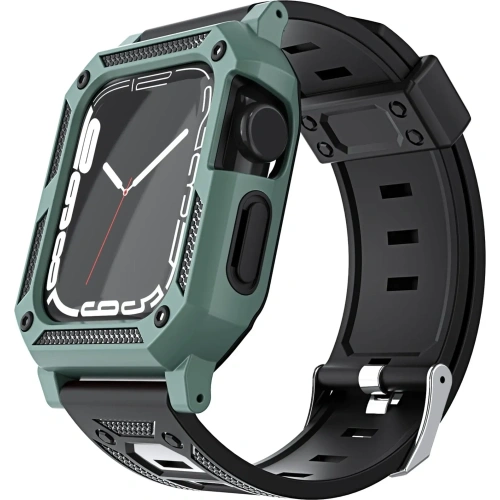 Kup Etui z paskiem Bizon Strap + Case Watch Armor do Apple Watch 40 / 41mm zielone - BIZ298 - {ean13} - Sklep Home Screen