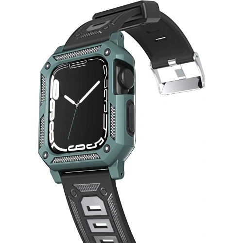 Kup Etui z paskiem Bizon Strap + Case Watch Armor do Apple Watch 40 / 41mm zielone - BIZ298 - {ean13} - Sklep Home Screen