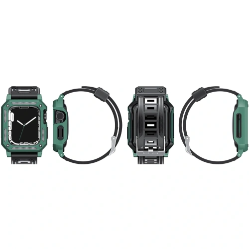 Kup Etui z paskiem Bizon Strap + Case Watch Armor do Apple Watch 40 / 41mm zielone - BIZ298 - {ean13} - Sklep Home Screen