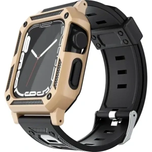 Kup Etui z paskiem Bizon Strap + Case Watch Armor do Apple Watch 40 / 41mm złote - BIZ299 - {ean13} - Sklep Home Screen