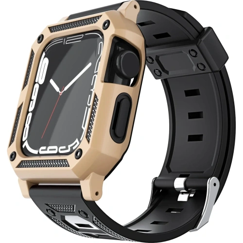 Kup Etui z paskiem Bizon Strap + Case Watch Armor do Apple Watch 40 / 41mm złote - BIZ299 - {ean13} - Sklep Home Screen